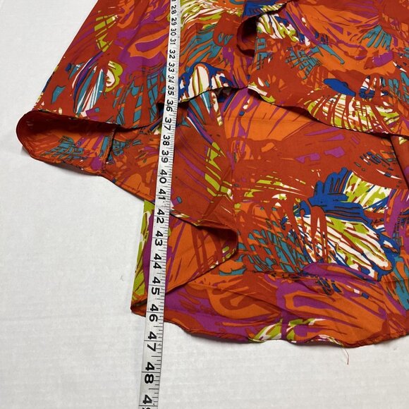 Angie Dress Womens S Orange Satin One Shoulder High Low Mini Tropical Resort‎ - Picture 7 of 7